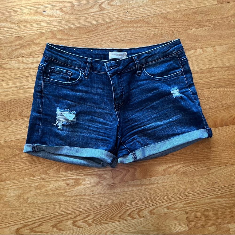 Altar'd State Blue Jean Shorts Distressed Cuffed